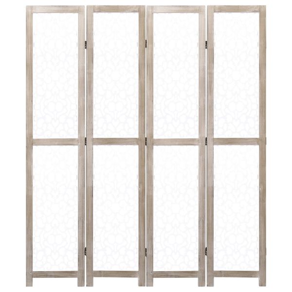 vidaXL 4-Panel Room Divider White 140x165 cm Solid Wood