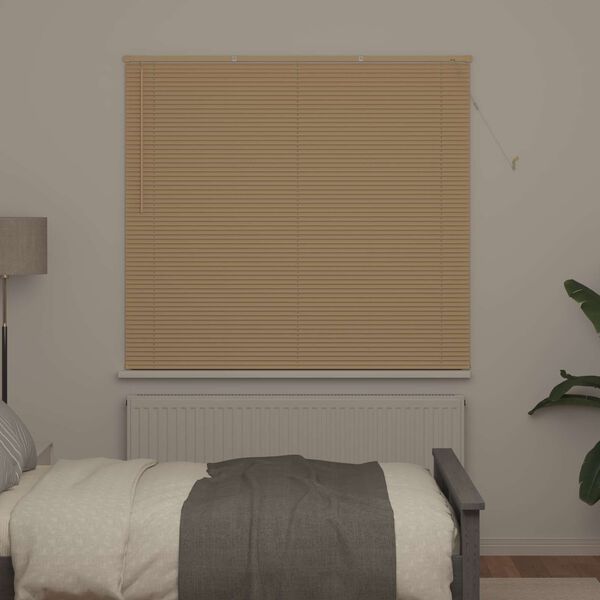 vidaXL Venetian Blind Manual Light Brown with Pattern 150 x 130 cm PVC