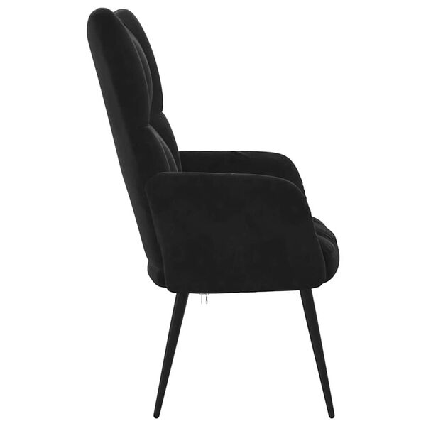 vidaXL Relaxing Chair Black 70 x 61 x 96.5 cm Velvet