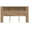 vidaXL Headboard Cabinet Artisian Oak 180x18.5x102.5 cm Engineered Wood