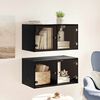 vidaXL Wall Cabinets 2 pcs Black Oak 68 x 37 x 35 cm Engineered Wood