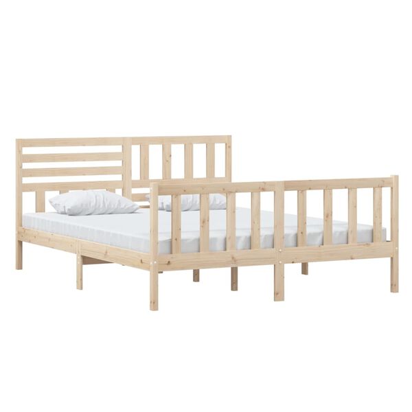 vidaXL Bed Frame without Mattress Solid Wood 160x200 cm (810092+814154)