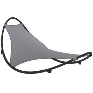 vidaXL Rocking Sun Lounger with Wheels Steel & Textilene Fabric Grey