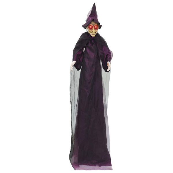vidaXL Halloween Talking Witch Purple 216 x 125 cm Polyester