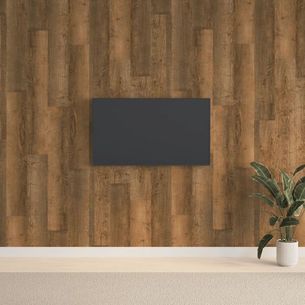 vidaXL Wall Panels Wood Look Brown PVC 2.06 m&sup2;