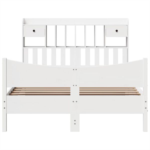 vidaXL Bed Frame without Mattress White 140x190 cm Solid Wood Pine