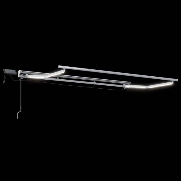 vidaXL Manual Awning Frame with LEDs White 3 x 2.5 m Aluminium