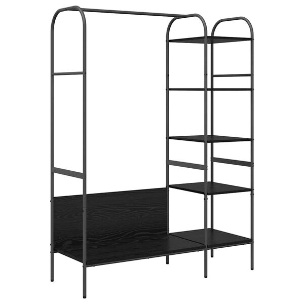 vidaXL Clothes Rack with Shelf Black 120 x 44 x 160 cm Engineered Wood