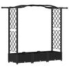 vidaXL Raised Bed with Trellis and Roof Black 169 x 40 x 123 cm PP