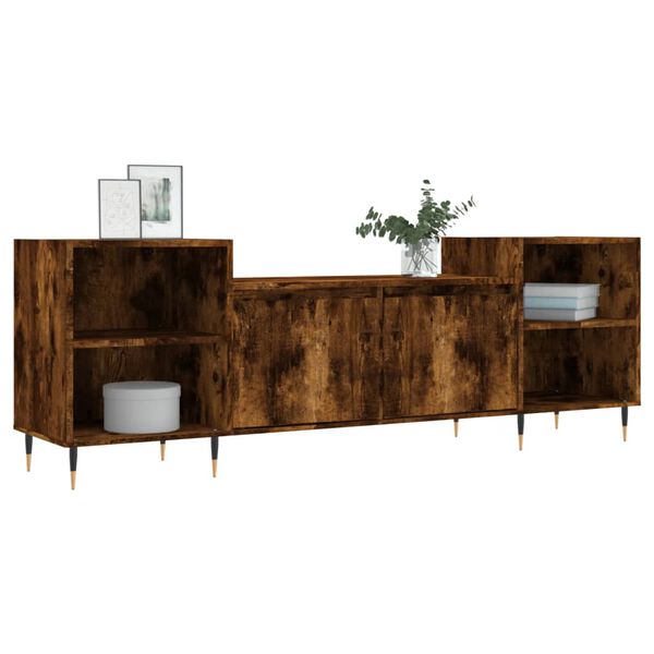 vidaXL TV Cabinet Smoked Oak 160x35x55 cm Engineered Wood
