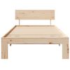 vidaXL Bed Frame with Headboard Natural 90 x 200 cm Solid Pine Wood