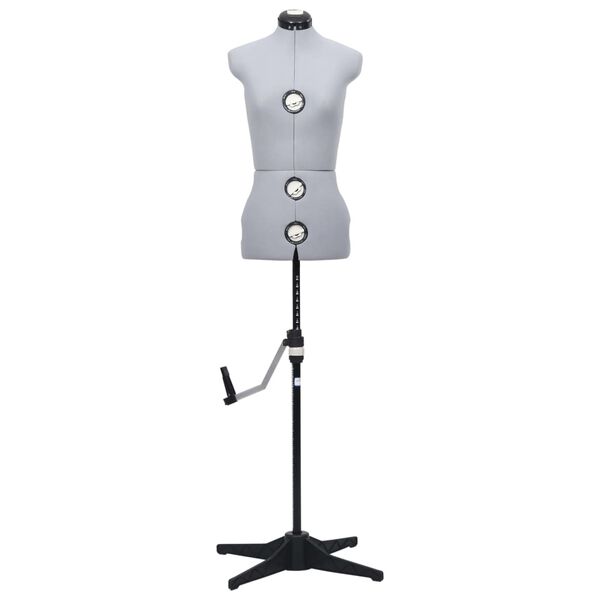 vidaXL Adjustable Dress Form Female Grey S Size 33-40