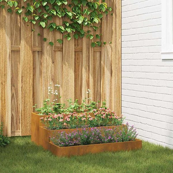 vidaXL Garden Planter Rusty 90 x 90 x 35 cm Weathering Steel