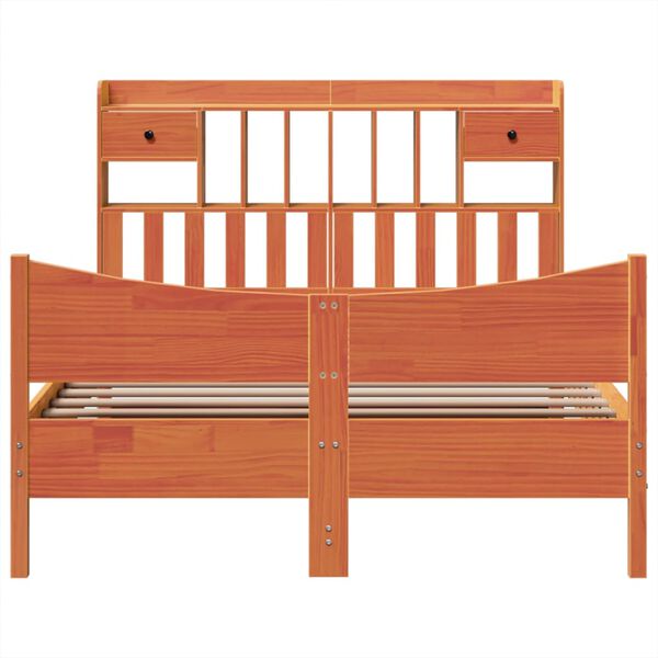 vidaXL Bed Frame without Mattress Wax Brown 160x200 cm Solid Wood Pine