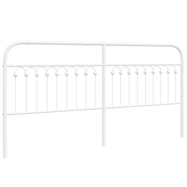 vidaXL Metal Replace Headboard White 200 cm