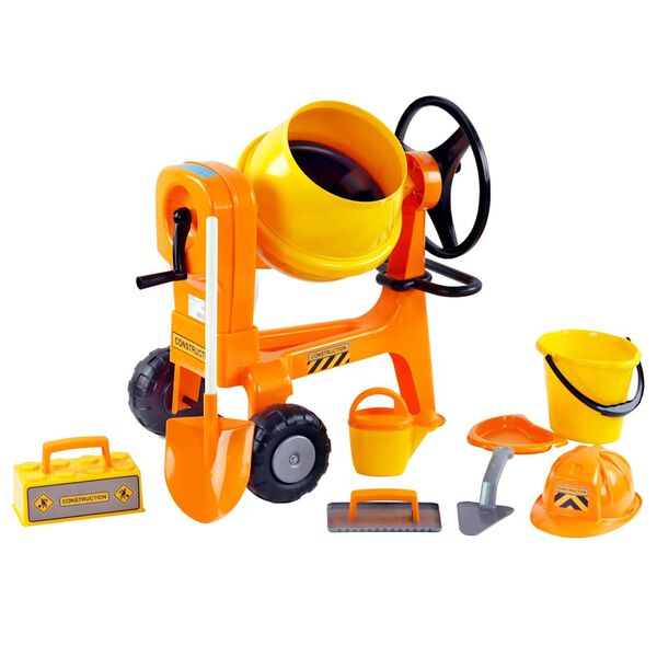 Polesie Wader 8 Piece Play Cement Mixer Set Orange Polypropylene XXL