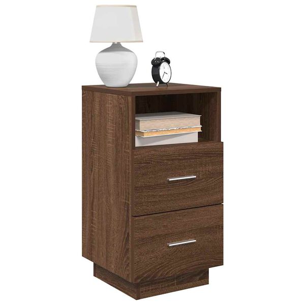 vidaXL Bedside Cabinets 2 pcs with 2 Drawers Brown Oak 36x36x68 cm
