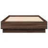 vidaXL Bed Frame without Mattress with LED Lights Brown Oak 100x200 cm
