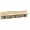 vidaXL Wall-Mounted Coat Rack Wall-Mounted Sonoma Oak Engineered wood