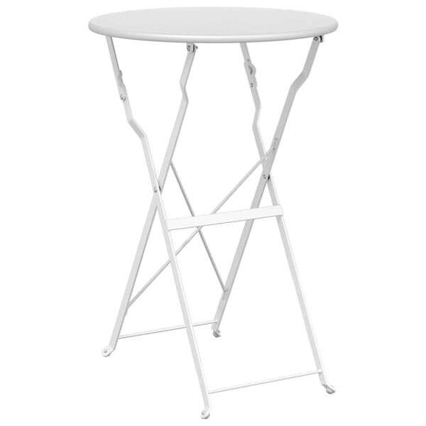 vidaXL Bistro Table Folding White Ø50x71 cm Powder-coated Steel