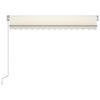 vidaXL Manual Retractable Awning with LED 300x250 cm Cream