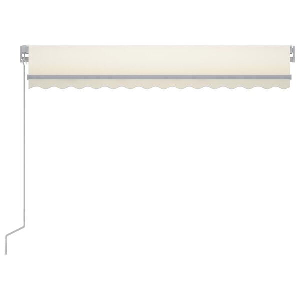 vidaXL Manual Retractable Awning with LED 300x250 cm Cream