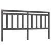 vidaXL Bed Headboard Grey 206x4x100 cm Solid Wood Pine