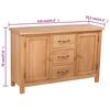 vidaXL Sideboard with 3 Drawers 110x33.5x70 cm Solid Oak Wood