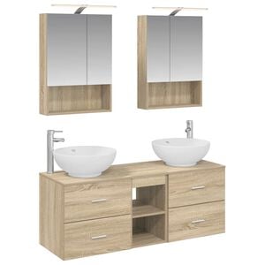 vidaXL Bathroom Furniture Set 5 pcs Sonoma Oak