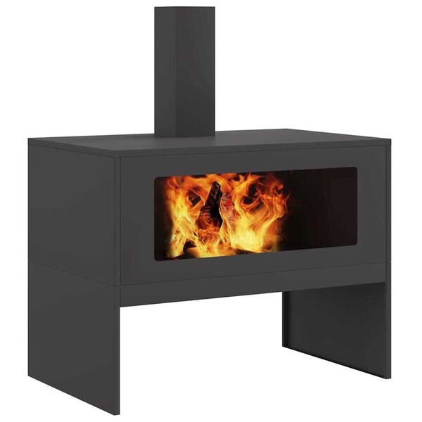 vidaXL Fire Pit Black 80 x 50 x 96 cm Cold-rolled Steel