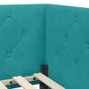 vidaXL Corner Bed Frame with Headboard Turquoise 90 x 200 cm Velvet
