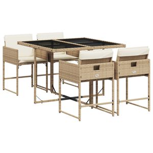 vidaXL Garden Dining Set | Beige, Black, Cream White