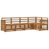 vidaXL Sectional Sofa Set 4 pcs Natural Solid Acacia Wood