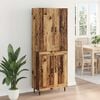 vidaXL Highboard 2 pcs Old Wood Engineered Wood and Glass