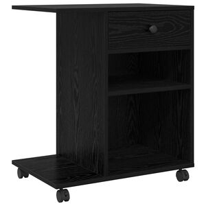 vidaXL Printer Stand Black Oak 60 x 40 x 68.5 cm Engineered Wood