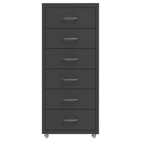 vidaXL Mobile File Cabinet Anthracite 28x41x69 cm Metal