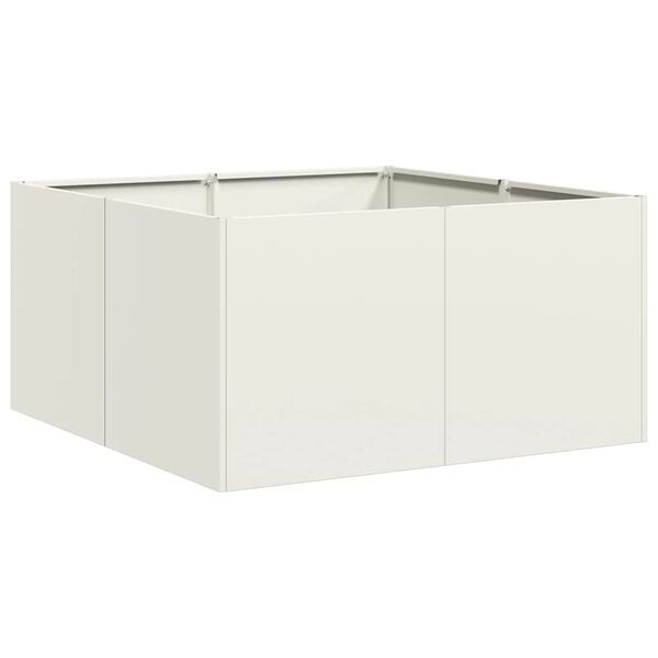 vidaXL Planter White 80x80x40 cm Cold-rolled Steel
