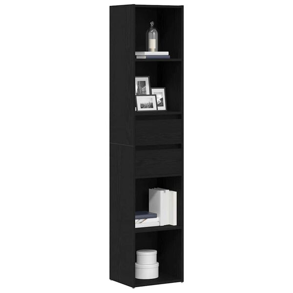 vidaXL Book Cabinet Black Oak 36 x 30 x 171 cm Engineered Wood