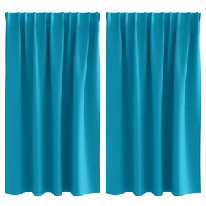 vidaXL Blackout Curtains with Rings 2 pcs Turquoise 140 x 140 cm