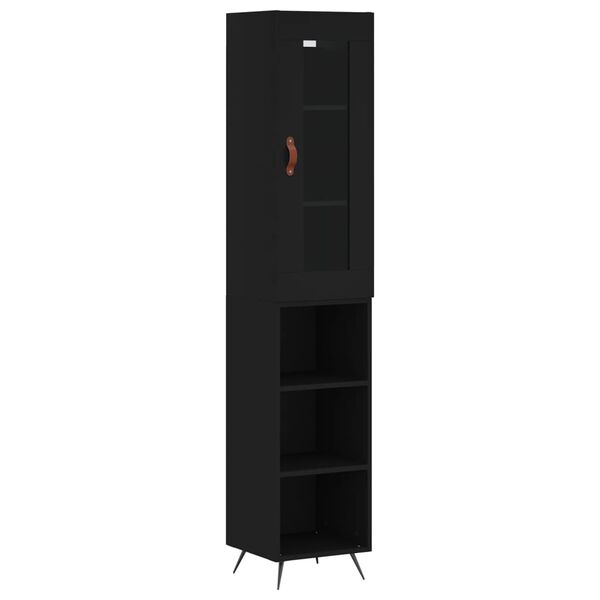 vidaXL Highboard Black 34.5x34x180 cm Engineered Wood