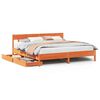 vidaXL Bed Frame without Mattress Wax Brown 180x200 cm Solid Wood Pine