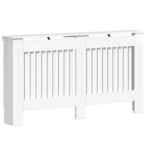 vidaXL Radiator Cover High Gloss White 152 x 19 x 81.5 cm