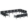 vidaXL Garden Sofa Set with Cushion 13 pcs Black Steel