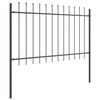 vidaXL Garden Fence 7 pcs Grey 11.9 x 1 m Powder-coated Steel