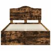 vidaXL Bed Frame Smoked Oak 135 x 190 cm Solid Pine Wood