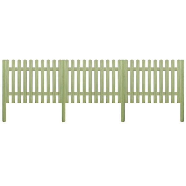 vidaXL Picket Fence Impregnated Pinewood 5.1 m 120 cm 6/9cm