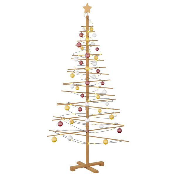 vidaXL Wooden Christmas Tree with Stand Brown 180 cm Bamboo