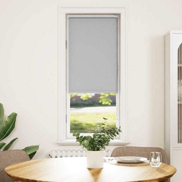vidaXL Roller Blind Blackout Light Grey 50x175 cm Fabric Width 45.7 cm Polyester