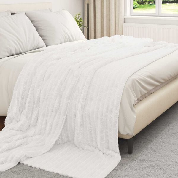 vidaXL Throw Blanket White 270 x 240 cm Fleece