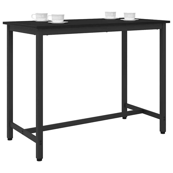 vidaXL Table Black Oak 100 x 50 x 76.5 cm Engineered Wood and Steel